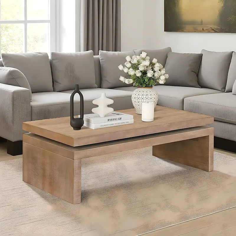 Modern Wooden Coffee Table – 48” Minimalist Style